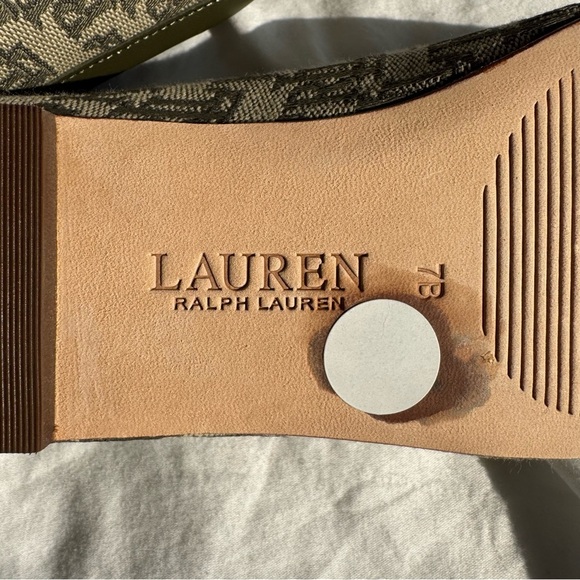 Lauren Ralph Lauren Averi II Monogram Canvas Loafers w/ Gold LRL Bit Logo - Picture 6 of 9